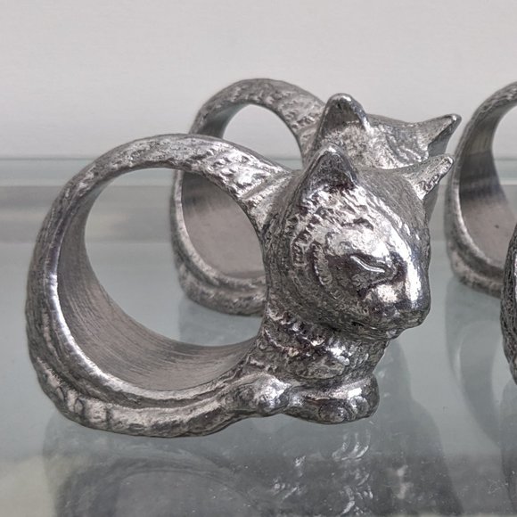 Set of 10 Vtg Arthur Court Sleepy Kitten Cat Napkin Rings Kitty Cats Lover - Picture 7 of 15